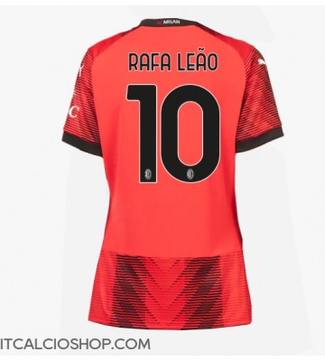AC Milan Rafael Leao #10 Prima Maglia Femmina 2023-24 Manica Corta
